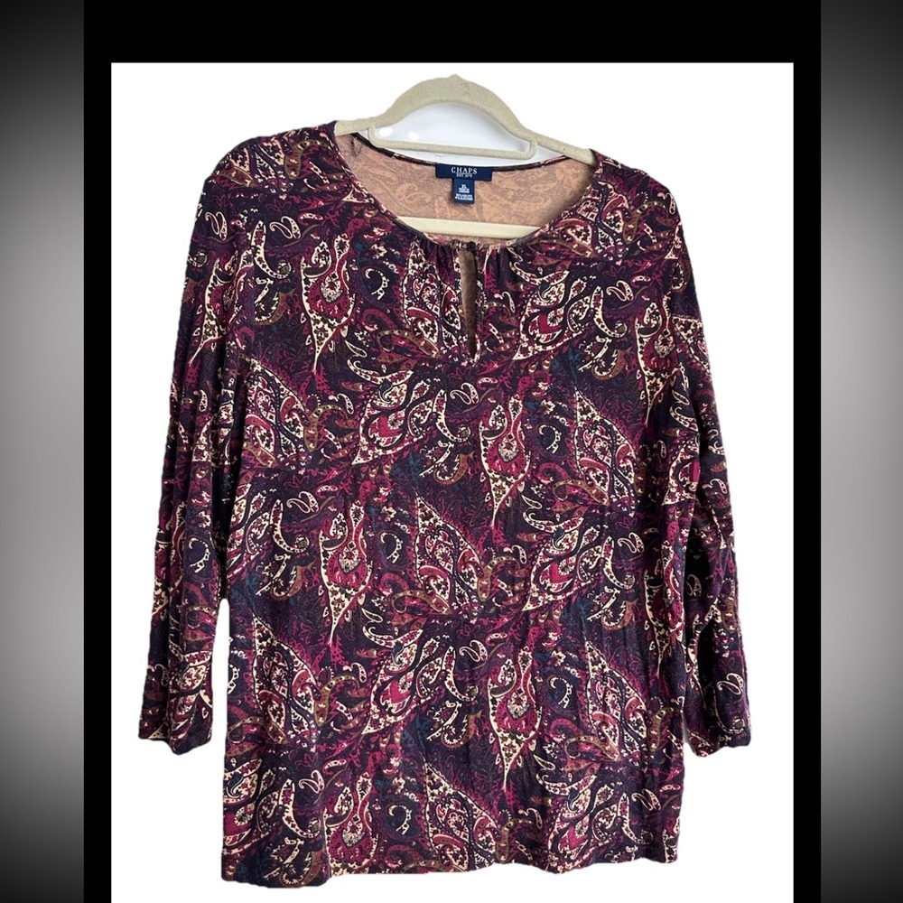 CHAPS Women's Paisley Medallion Tunic Top - Sz XL